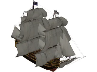 Queen Anne Revenge 3D Model