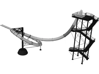 Water Park Tube Slide 3D Model