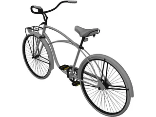 City Woman Bike 3D Model