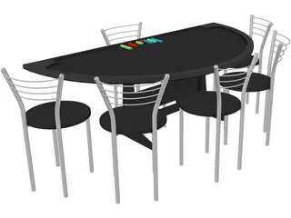 Poker Table 3D Model