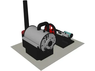 D10 Wilesco Steam Engine 3D Model