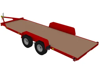 TV-108 Single-Car Hauler Trailer 3D Model