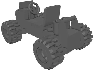 Little Toy Car 3D Model