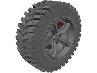 Offroad Tire/Wheel 3D Model