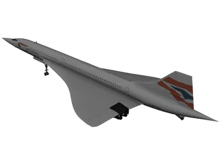 Concorde British Airways 3D Model