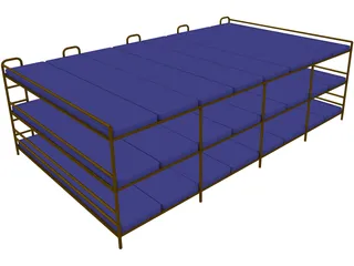 Hostel Bed 3D Model