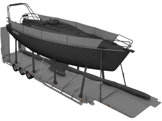 Trailer Boat 3D Model