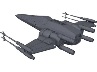 Star Wars T-70 X-Wing Star Figher 3D Model