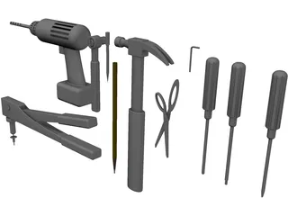 Hand Tools Collection 3D Model