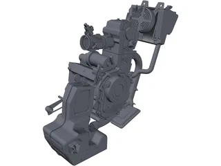 Bajaj Pulsar Engine 3D Model