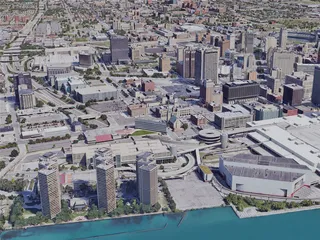 Detroit City, MI, USA (2019) 3D Model