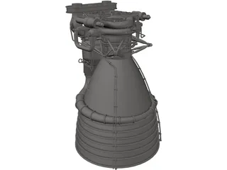 Saturn V F1 Rocket Engine 3D Model