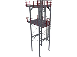 Stairtower 2 Levels 3D Model