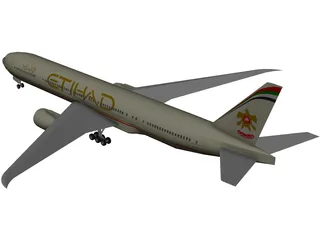 Boeing 777-300 Etihad 3D Model