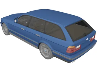 BMW 5-Series E34 Touring (1991) 3D Model