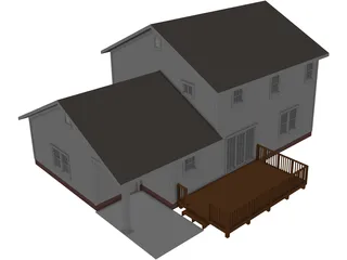 Colonial Style House 3D Model