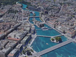 Geneva City, Switzerland (2019) 3D Model