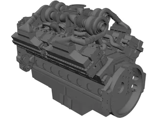 Cummins QSK60 V16 Engine 3D Model