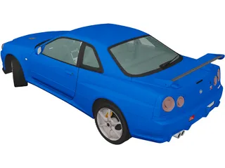 Nissan Skyline GTR R34 3D Model