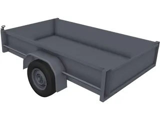 Box Trailer 7x5ft 3D Model