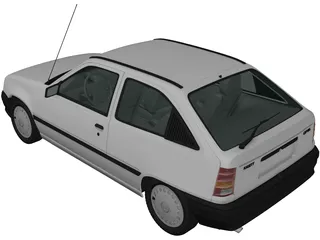 Opel Kadett 3-door (1991) 3D Model