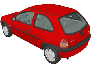 Opel Corsa 3-door (1998) 3D Model