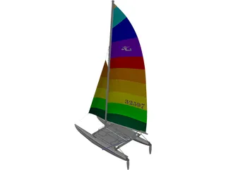 Hobie 16 Racing Catamaran 3D Model