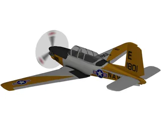 Beechcraft T-34C Turbo Mentor 3D Model