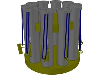 Raquetball Gattling Gun 3D Model