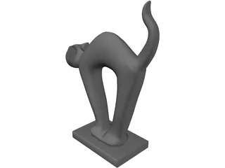 Abstract Cat Statue 3D Model