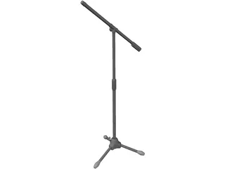 Metal Microphone Stand With Boom 3D Model
