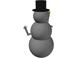 Waving Snowman 3D Model