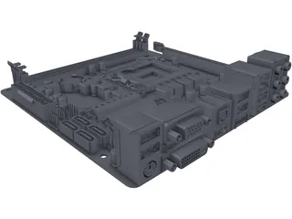 Gigabyte GA-H55N-USB3 Motheboard 3D Model