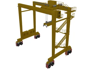 RTG Container Port Crane 3D Model