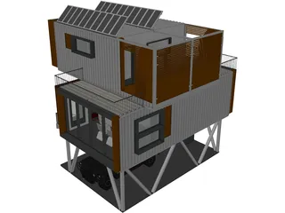 Shipping Container Home 3D Model