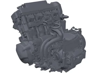 Honda CBR600 F4i Engine 3D Model