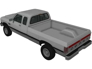 Dodge Ram Club Cab (1991) 3D Model