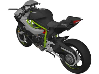 Kawasaki Ninja H2R Supercharged 3D Model