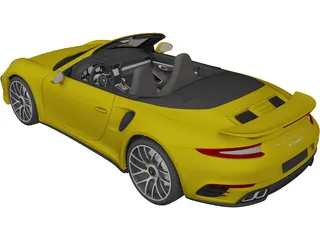 Porsche 911 Turbo S Convertible (2016) 3D Model