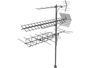 Aerial TV Antenna 3D Model