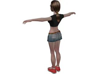 Girl In Skirt 3D Model