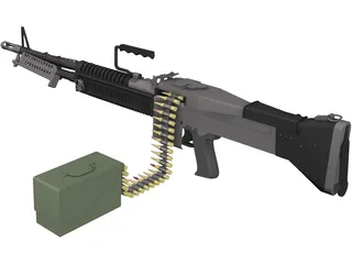 M60 Machine Gun 3D Model