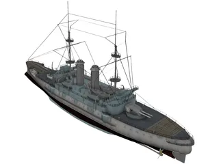 Mikasa Battleship 3D Model