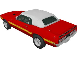 Ford Mustang GT500 Shelby Convertible (1969) 3D Model