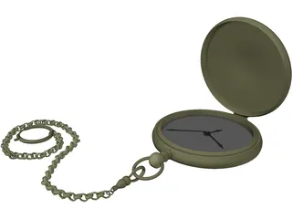 Golden Pocketwatch 3D Model