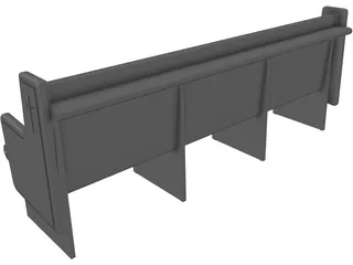 Church Bench 3D Model