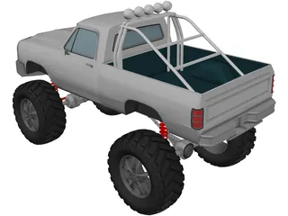 Dodge Ram 4x4 Tuned (1984) 3D Model