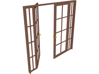 French Doors 3D Model