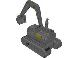 Toy Excavator 3D Model