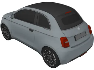 Fiat 500 Elettrica Cabrio (2021) 3D Model